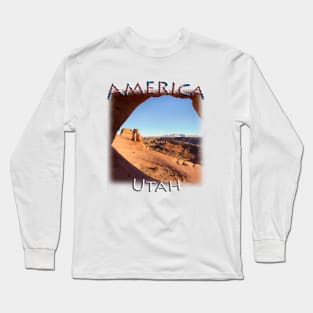 America - Utah - Delicate Arch through a window Long Sleeve T-Shirt